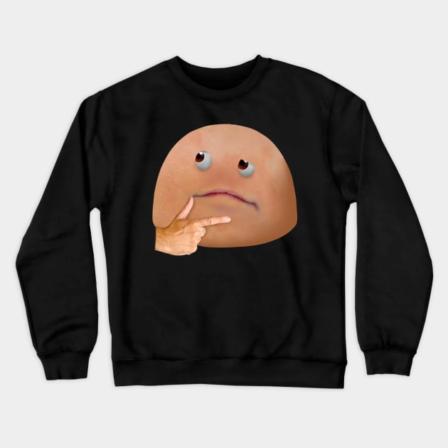 Weird Realistic Thinking Emoji Crewneck Sweatshirt by Uncanny_Ivan